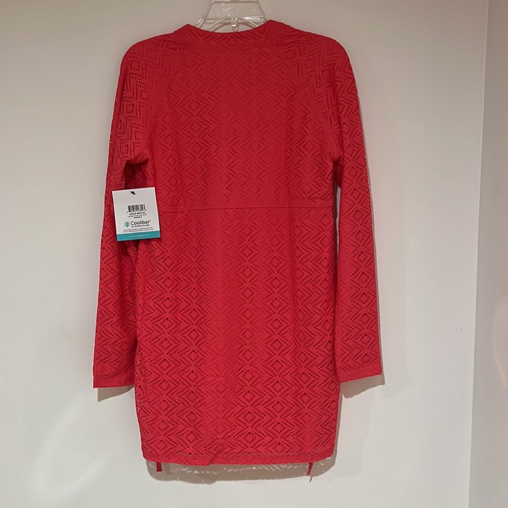 Coolibar Womens Crochet Ruche Swim Shirt UPF 50+ Size Medium - Picture 5 of 8